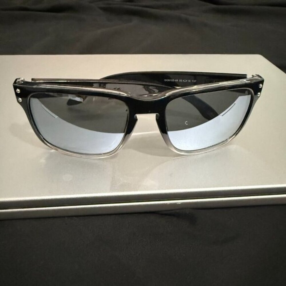 OO9102 Oakley Holbrook Dark Ink Fade Prizm Polarized Silver Reflective Lenses - Picture 6 of 8